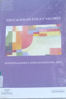 Portada de Educación en ética y valores: análisis